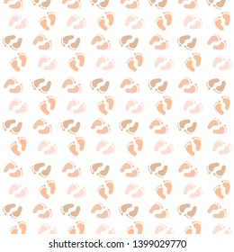 Baby foot pattern vector background