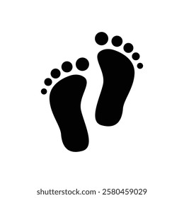 baby foot print icon vector design silhouette