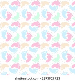 Babyfußdruckmuster Furniermuster mit Polka-Dot für die süße Pastellfarbe