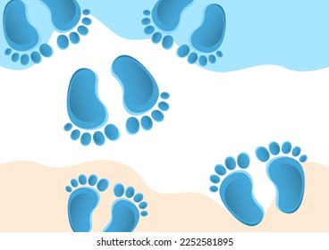 Baby foot prints, creative abstract background for your design. Vector illustration