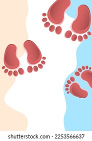 Baby foot prints, creative abstract background for your design. Vector illustration
