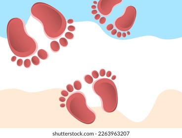 Baby foot prints, creative abstract background for your design. Vector illustration