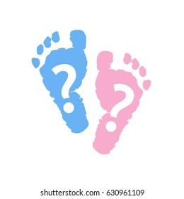 Baby Foot Prints. Baby Gender Reveal Symbol