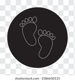 Baby Foot prints icon. Pink, blue, white and black baby footprints icon. Isolated on white background. Vector illustration. Variety baby Foot Design. 