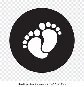 Baby Foot prints icon. Pink, blue, white and black baby footprints icon. Isolated on white background. Vector illustration. Variety baby Foot Design. 