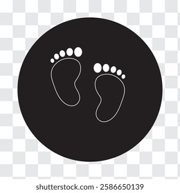 Baby Foot prints icon. Pink, blue, white and black baby footprints icon. Isolated on white background. Vector illustration. Variety baby Foot Design. 