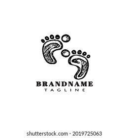 baby foot prints logo icon design template modern vector cute