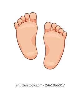 Baby foot soles vector isolated on white background.