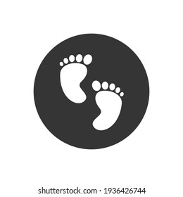 Baby Foot White Icon Flat Style Vector