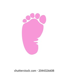 Baby Footprint. Children's Shoe Store Icon. Family Sign. Parent And Child Symbol. Adoption Emblem. Charity Event. Vector Illustration