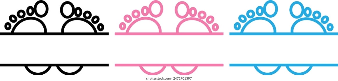 Baby footprint flat icon Vector stock illustration for poster eps 10.