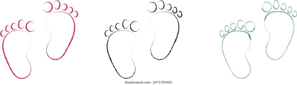 Baby footprint flat icon Vector stock illustration for poster eps 10.