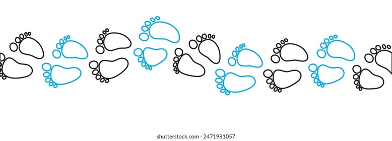 Baby footprint flat icon Vector  illustration for poster