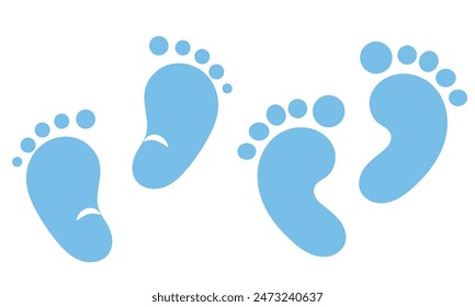 Baby footprint flat icon Vector stock illustration for poster