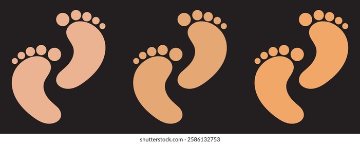 Baby footprint flat icon Vector stock illustration for poster