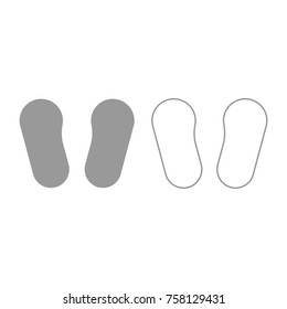 Baby footprint in footwear grey icon .