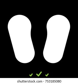 Baby footprint in footwear white icon .