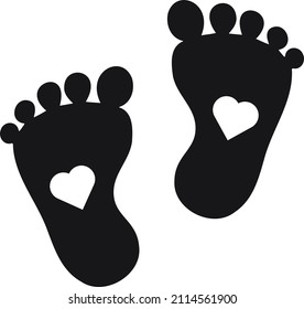 Baby Footprint Heart Baby Shower Newborn Stock Vector (Royalty Free ...