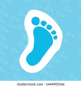 Baby footprint icon. Flat symbol design vector illustration of child footprint. Cute icon for web.	