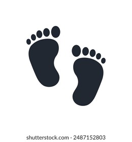 Baby footprint icon isolated on white background vector illustration