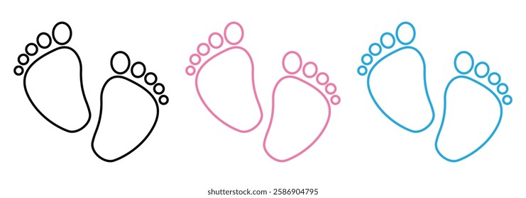 Baby footprint icon set. vector illustration on white background eps 888.