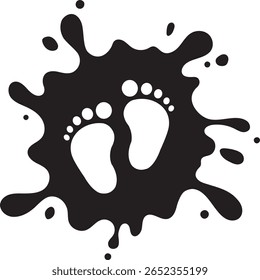 baby footprint ink drop newborn memory cute minimal emotional splash handprint nursery