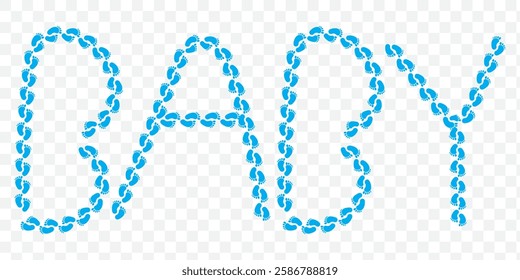 Baby footprint. Isolated on transparent background. Baby footprint flat icon Vector stock illustration for poster. EPS 10.