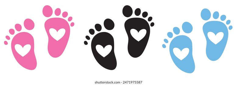 Baby footprint. Isolated on white background
