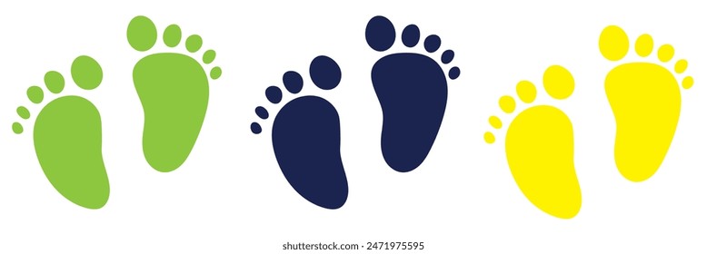 Baby footprint. Isolated on white background