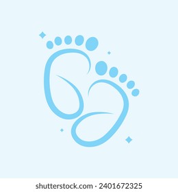 Baby footprint pattern flat icon, Vector  illustration for poster Baby feet clean black icon