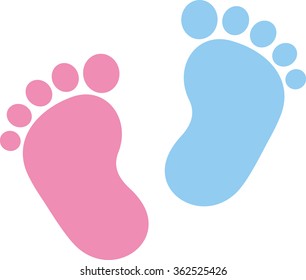 Baby Footprint Pink And Blue