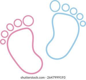 baby footprint with pink and blue lines