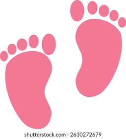Baby footprint silhouettes. Baby feet vector icon. Newborn barefoot icons.
