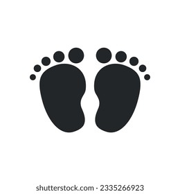 Baby footprint vector feet icon 