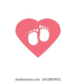 Baby footprint vector feet icon, vector illustration                                                   Footprint path isolated.