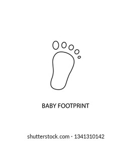 Baby footprint vector icon, outline style, editable stroke