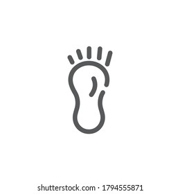 Baby footprint vector icon symbol child isolated on white background