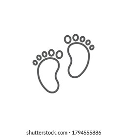 Baby footprint vector icon symbol child isolated on white background