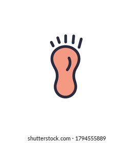 Baby footprint vector icon symbol child isolated on white background