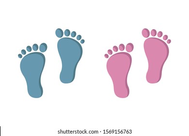 Baby footprint vector illustration isolated on white background