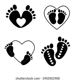 
Baby Footprint. Vector isolated on white background.