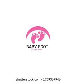 baby footprints, cutebaby footprints logo design vector illustration