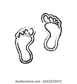 Baby footprints icon isolated on white background. vector illustration