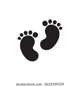 Baby footprints icon. Baby footprints icon isolated on white background.