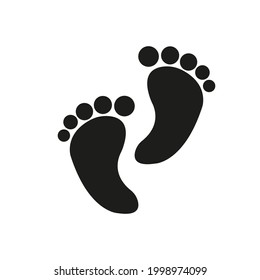 Baby footprints icon. Vector graphics