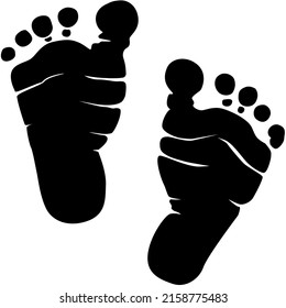 Baby Footprints Silhouette Vector Illustration Stock Vector (Royalty ...