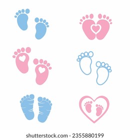 Baby Footprints Svg, Cut File Baby Feet Bundle Svg Files Digital Download for Cricut and Silhouette, Svg Files for Cricut, Baby Feet Clip Art, Pink Blue Baby Feet Svg svg