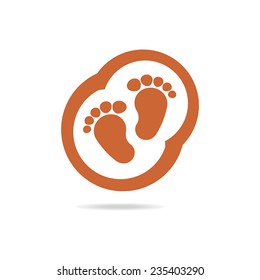 Baby footprints traces icon logo