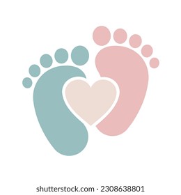 Baby footprints - vector illustration 10 eps.