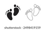 Baby footsteps icon. Footprint icon vector illustration design. Baby footsteps vector illustration set on white background. 